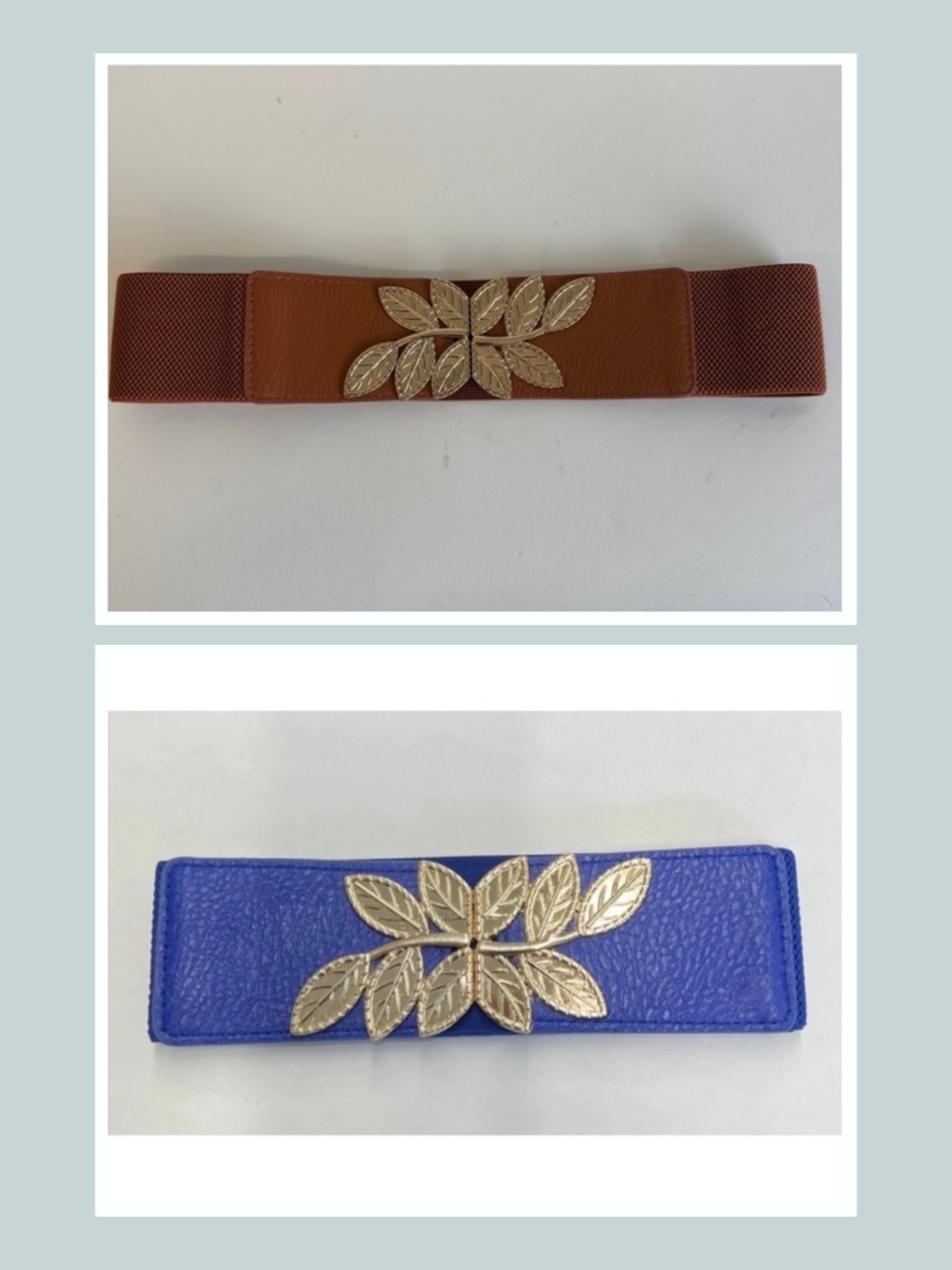 Set of 2 Belts with Leaf Design